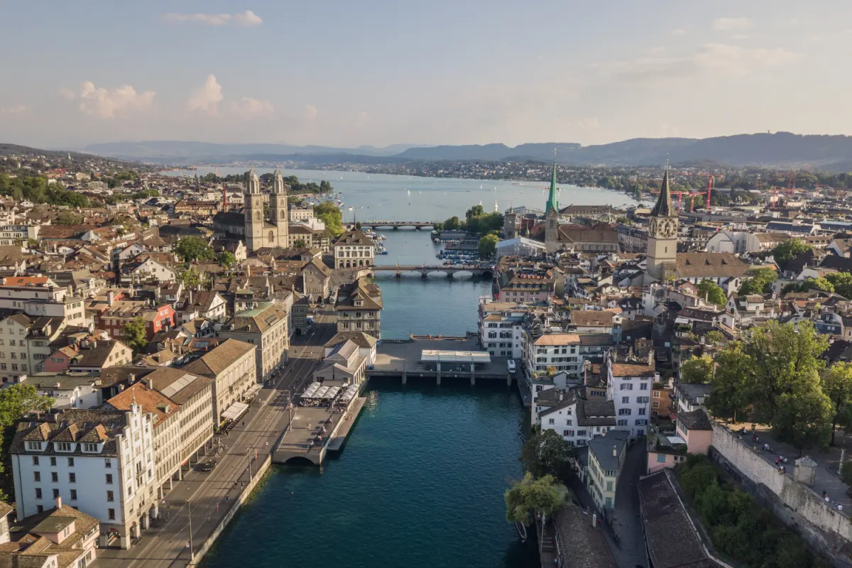 aerial view of zurich